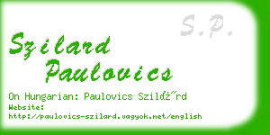 szilard paulovics business card